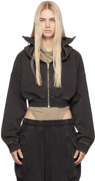 Cropped zip hoodie